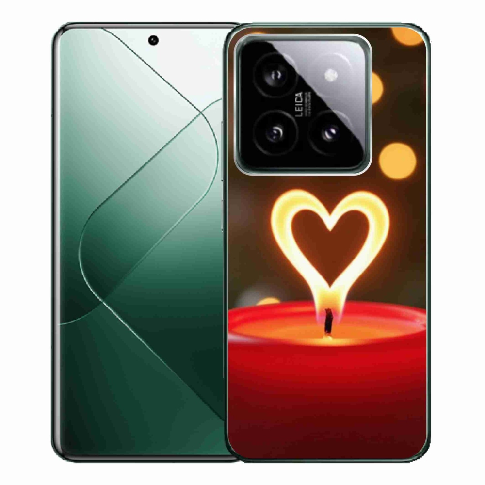 Gélový kryt mmCase na Xiaomi 14 Pro - srdce z plameňa