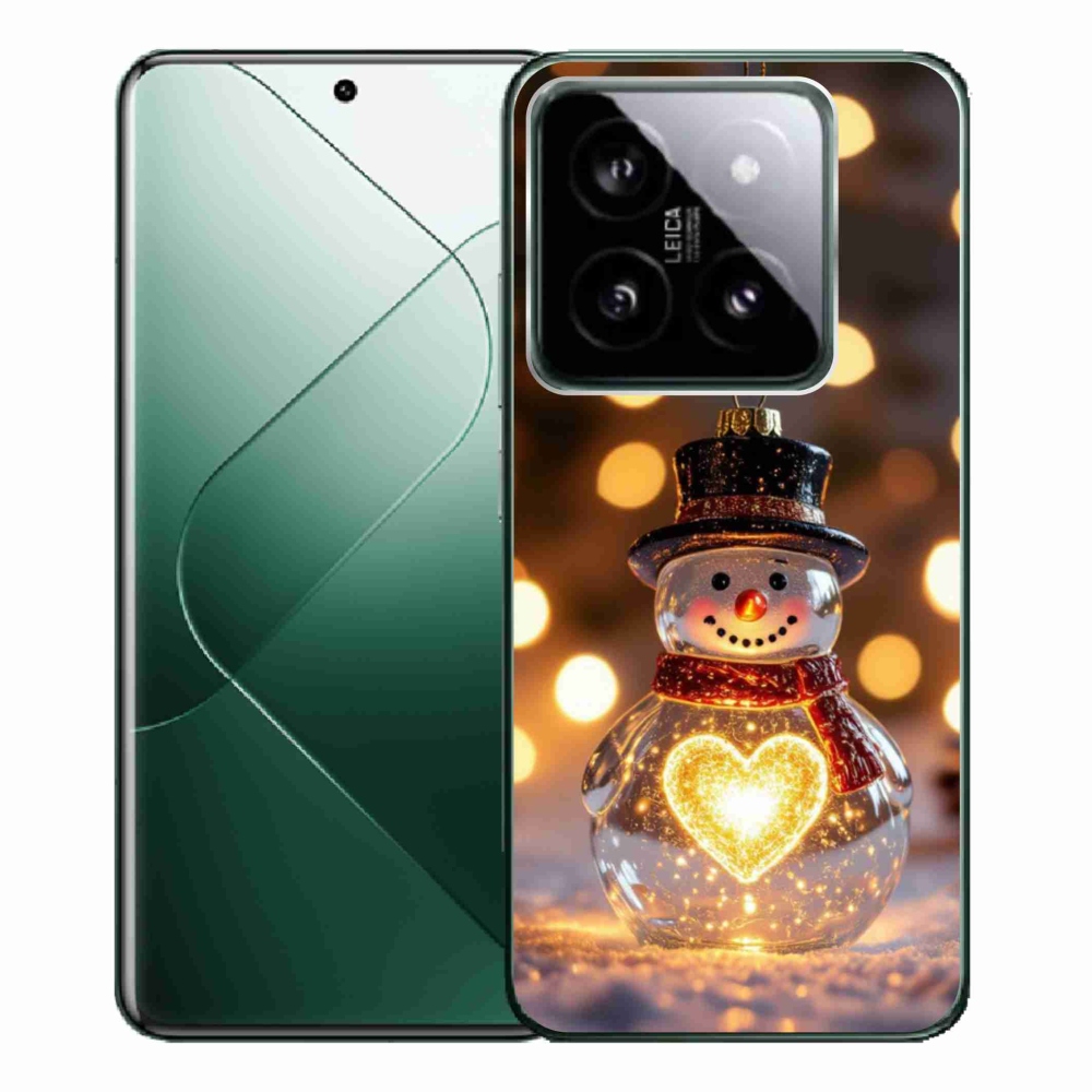 Gélový kryt mmCase na Xiaomi 14 Pro - svietiaci vianočný snehuliak