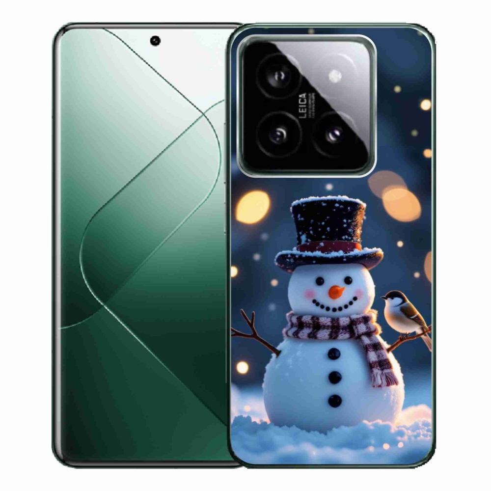 Gélový kryt mmCase na Xiaomi 14 Pro - vianočný snehuliak