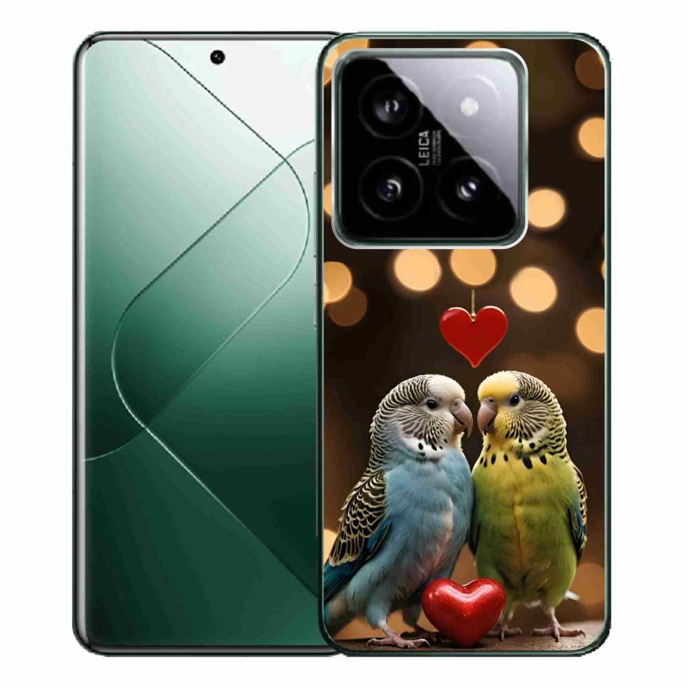 Gélový kryt mmCase na Xiaomi 14 Pro - zamilovaní papagáje