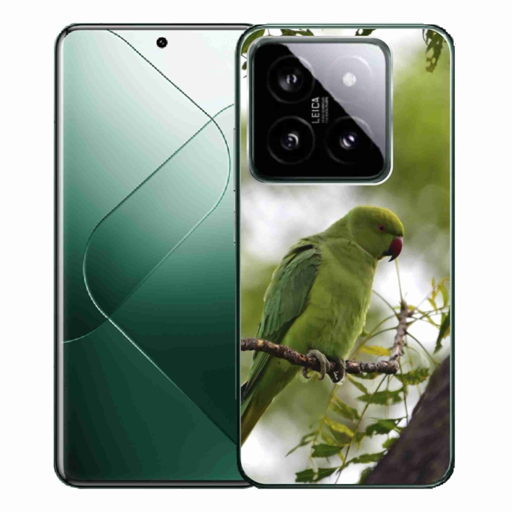 Gélový kryt mmCase na Xiaomi 14 Pro - zelený papagáj