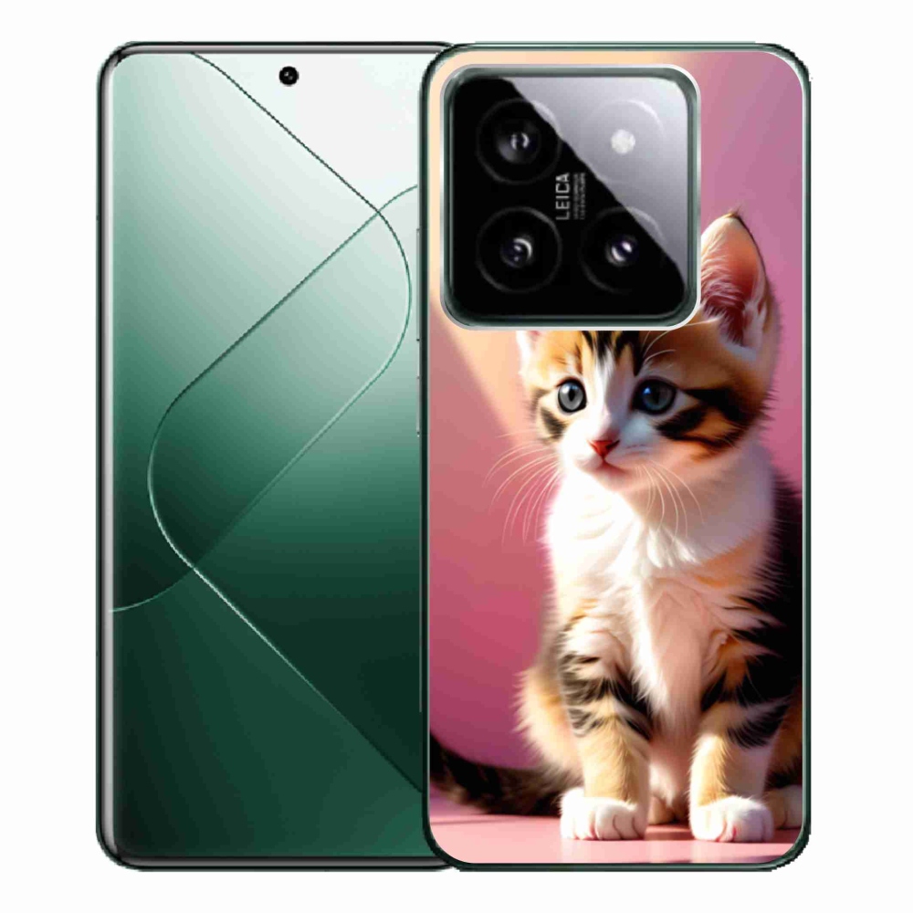 Gélový kryt mmCase na Xiaomi 14 Pro - zvedavé mačiatko 2