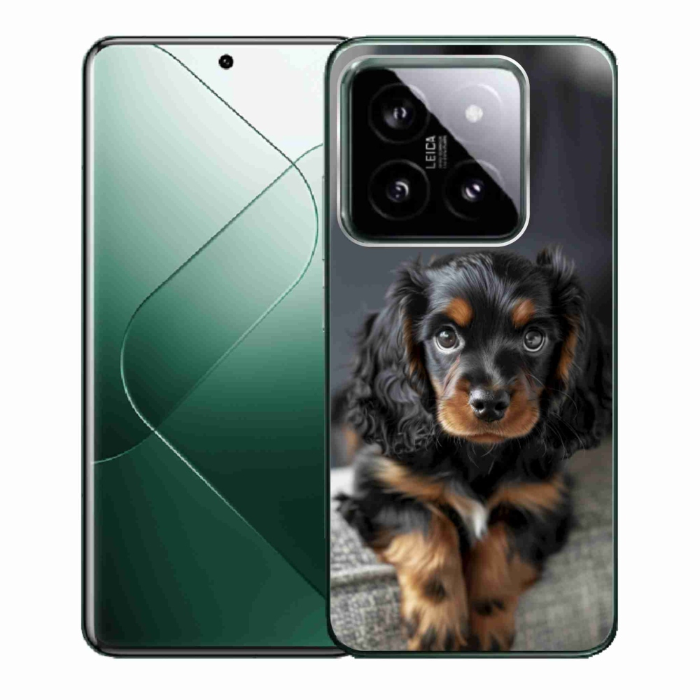 Gélový kryt mmCase na Xiaomi 14 - roztomilý dlhosrstý jazvečík