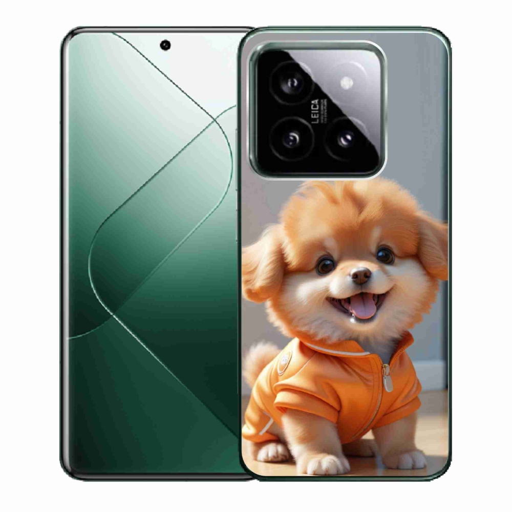 Gélový kryt mmCase na Xiaomi 14 - roztomilý pomeranian v mikine