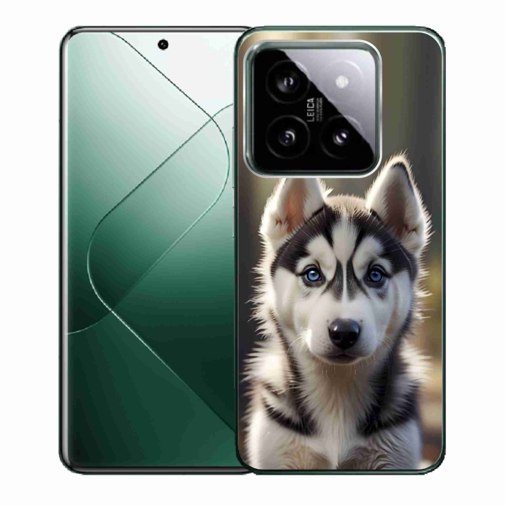 Gélový kryt mmCase na Xiaomi 14 - roztomilý sibírsky husky
