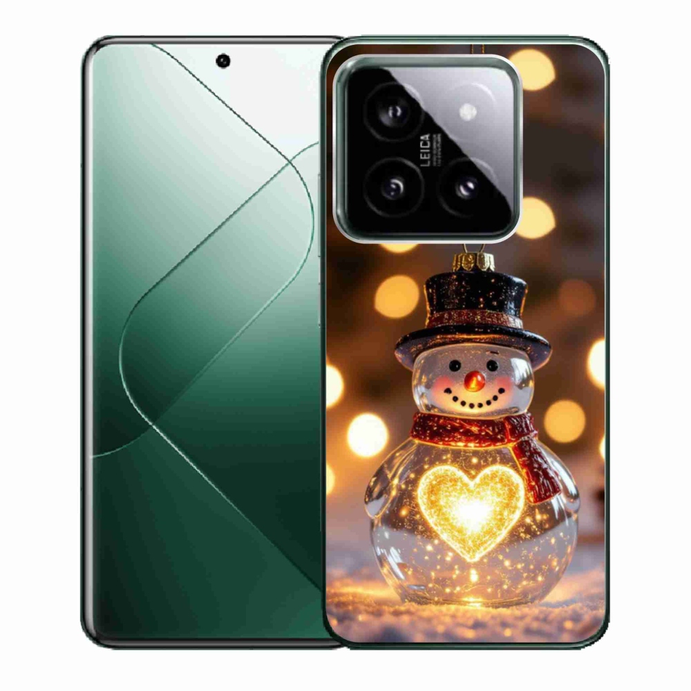 Gélový kryt mmCase na Xiaomi 14 - svietiaci vianočný snehuliak