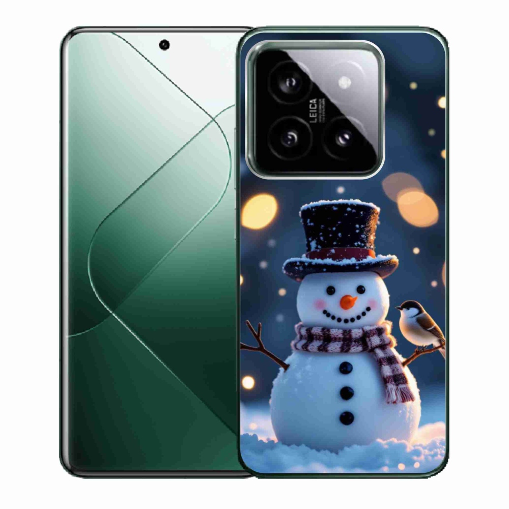 Gélový kryt mmCase na Xiaomi 14 - vianočný snehuliak