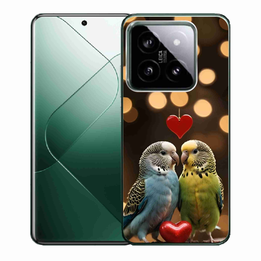 Gélový kryt mmCase na Xiaomi 14 - zamilovaní papagáje