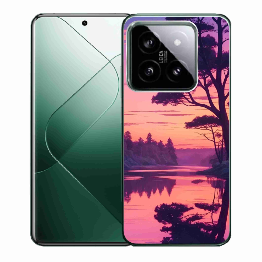 Gélový kryt mmCase na Xiaomi 14 - západ slnka nad jazerom