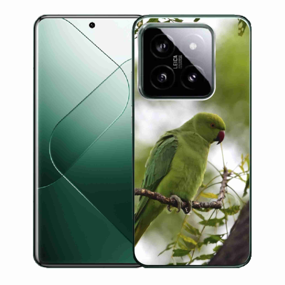Gélový kryt mmCase na Xiaomi 14 - zelený papagáj
