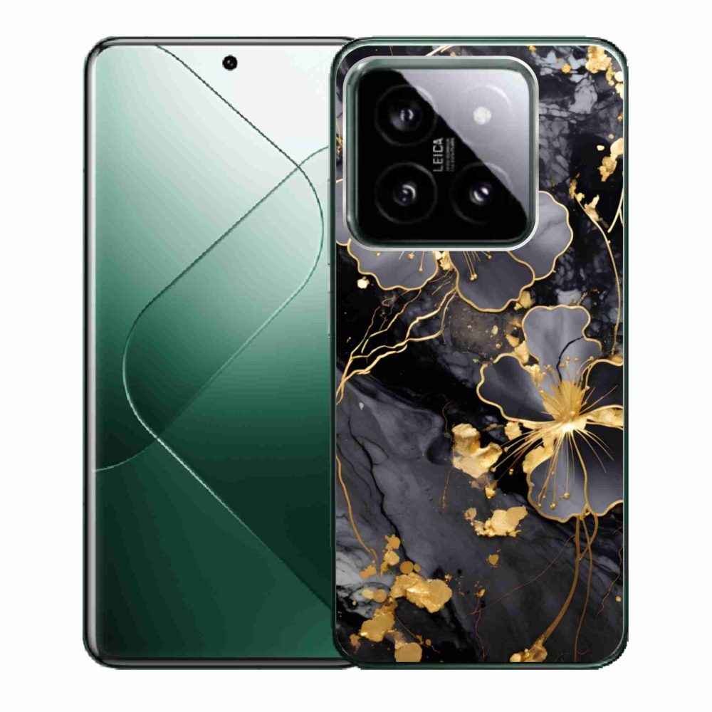 Gélový kryt mmCase na Xiaomi 14 - zlaté kvety