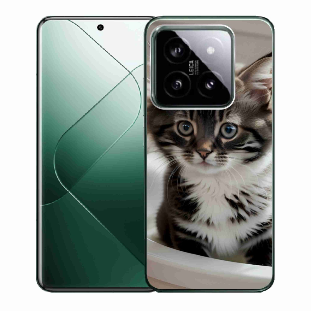 Gélový kryt mmCase na Xiaomi 14 - zvedavé mačiatko