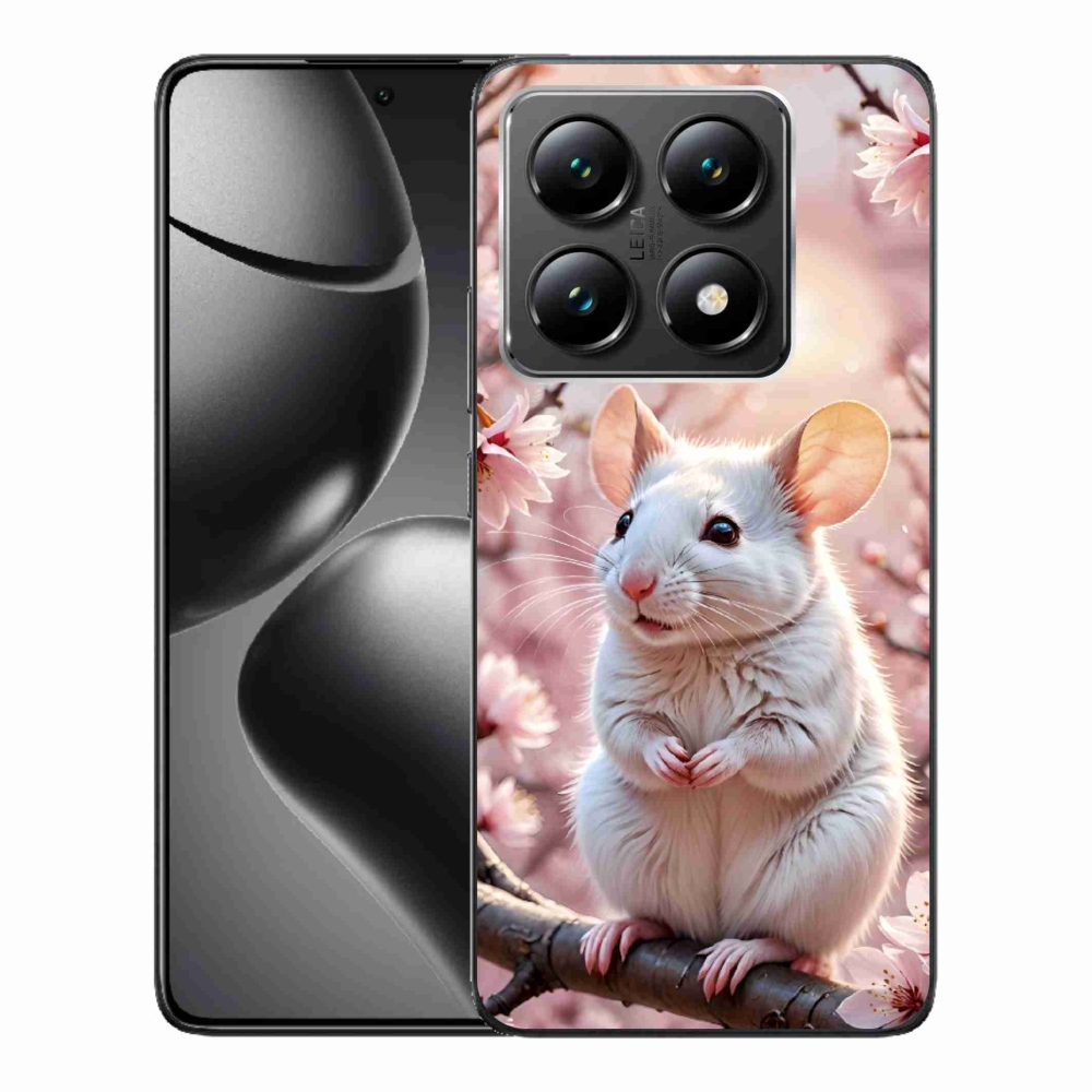 Gélový kryt mmCase na Xiaomi 14T - biela myš na vetve