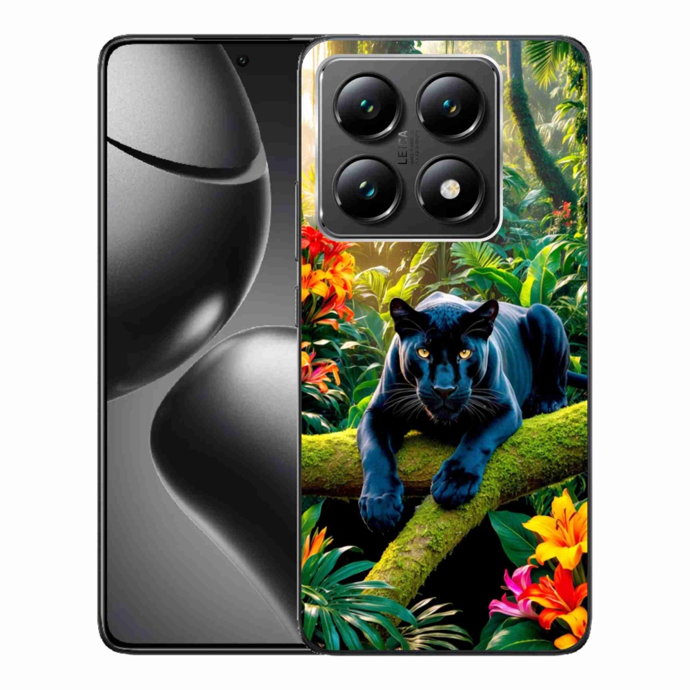 Gélový kryt mmCase na Xiaomi 14T - čierny panter v džungli