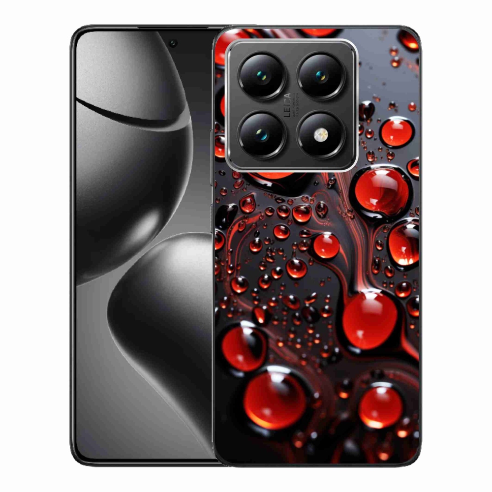 Gélový kryt mmCase na Xiaomi 14T - červené kvapky 2