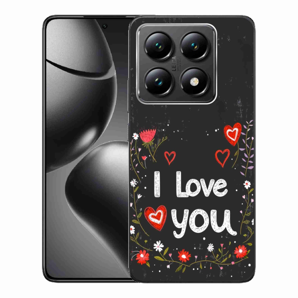 Gélový kryt mmCase na Xiaomi 14T - I love you čierne pozadie