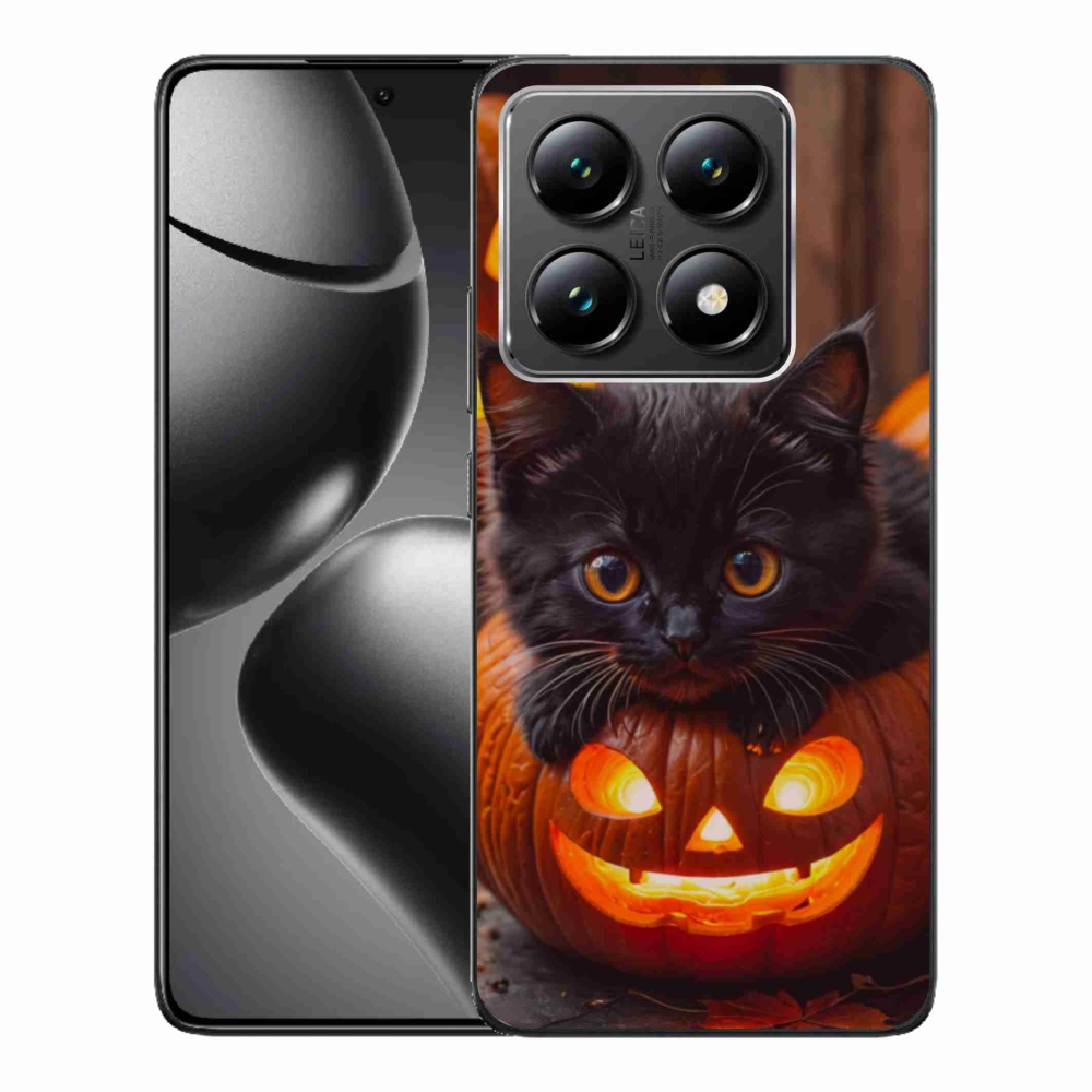 Gélový kryt mmCase na Xiaomi 14T - mačiatko a tekvica
