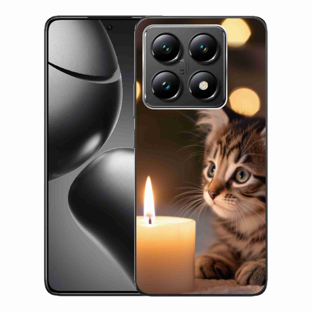 Gélový kryt mmCase na Xiaomi 14T - mačiatko a sviečka