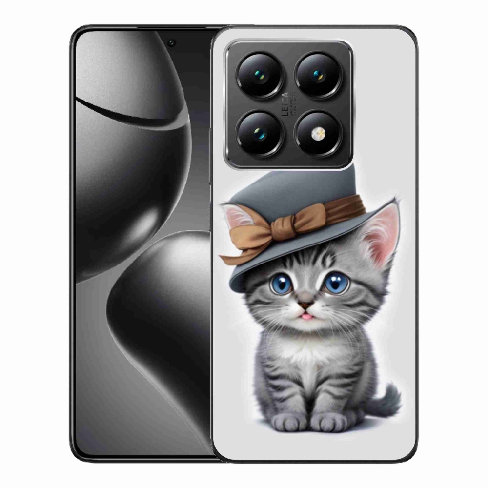 Gélový kryt mmCase na Xiaomi 14T - mačiatko s klobúkom