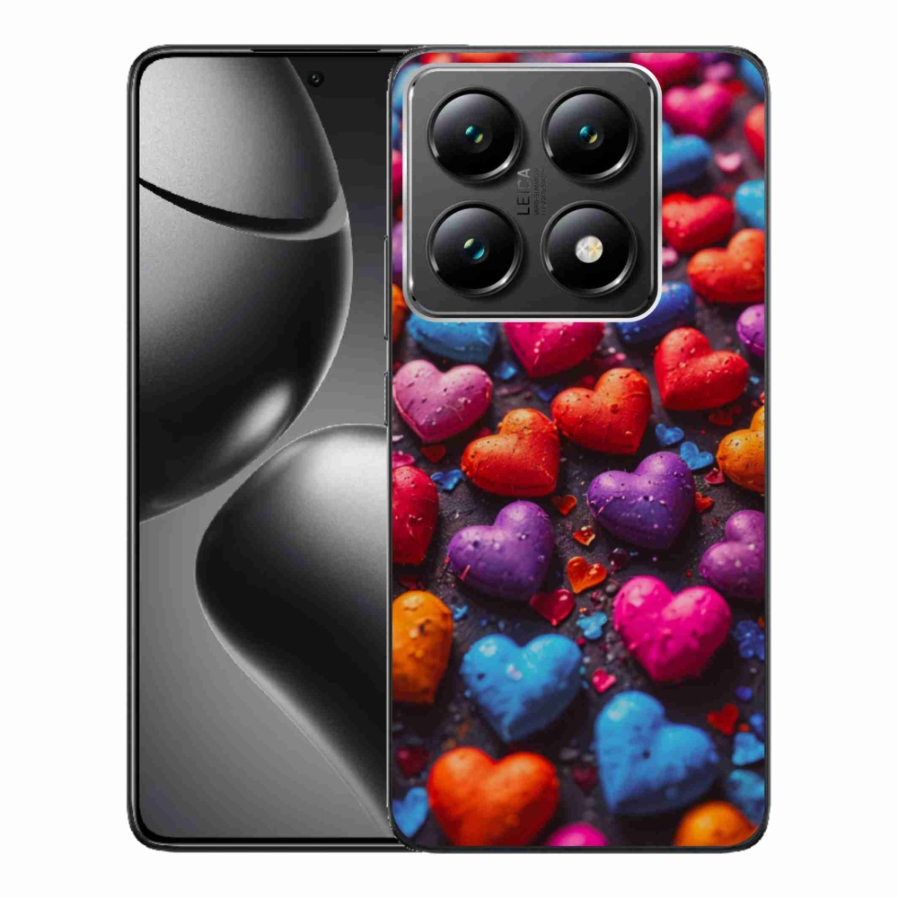Gélový kryt mmCase na Xiaomi 14T Pro - farebné srdcia
