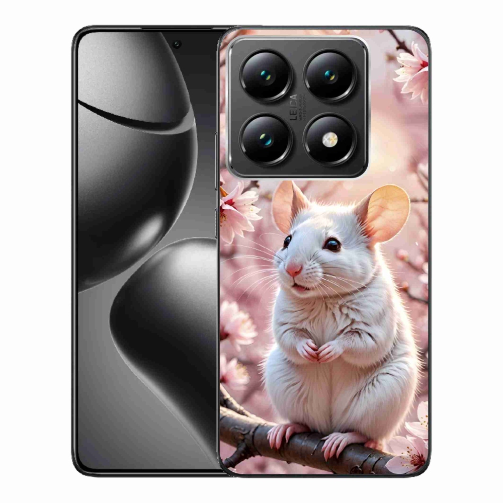 Gélový kryt mmCase na Xiaomi 14T Pro - biela myš na vetve