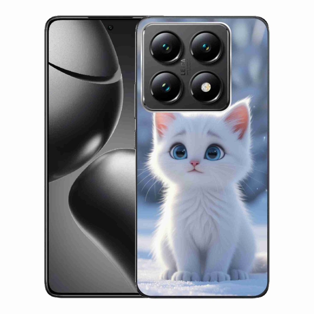 Gélový kryt mmCase na Xiaomi 14T Pro - biele mačiatko 3