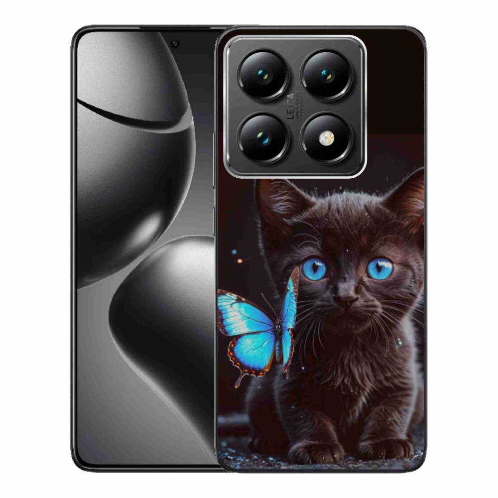 Gélový kryt mmCase na Xiaomi 14T Pro - čierne mačiatko 3