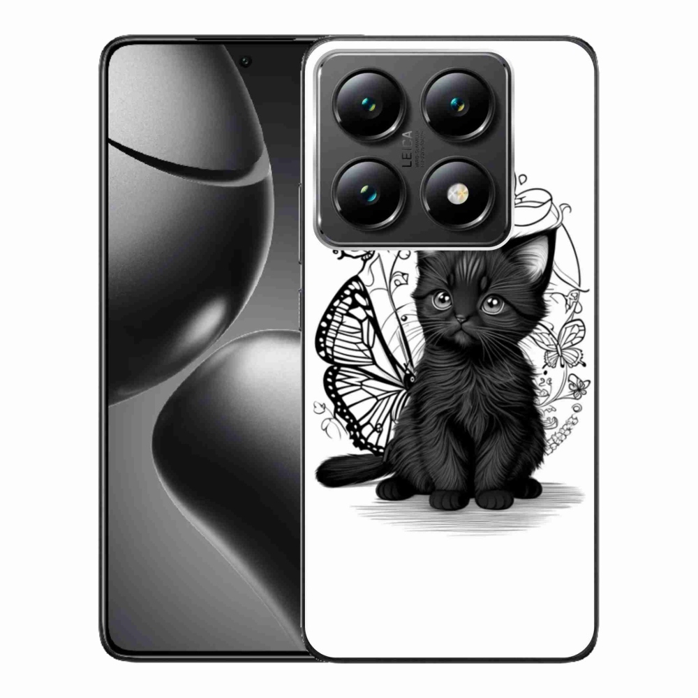 Gélový kryt mmCase na Xiaomi 14T Pro - čierne mačiatko