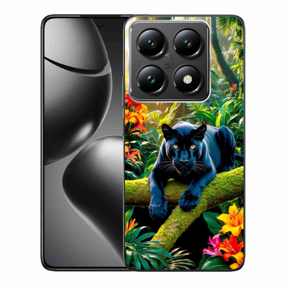 Gélový kryt mmCase na Xiaomi 14T Pro - čierny panter v džungli
