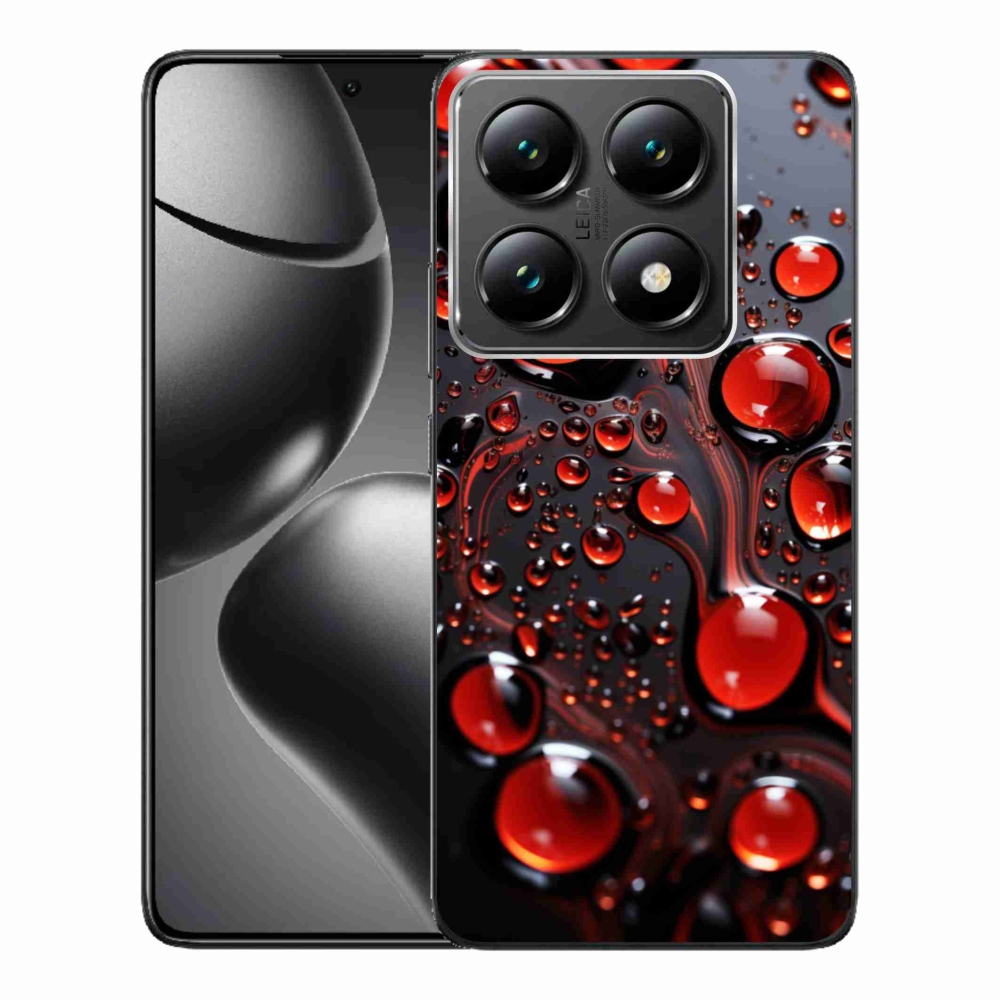 Gélový kryt mmCase na Xiaomi 14T Pro - červené kvapky 2