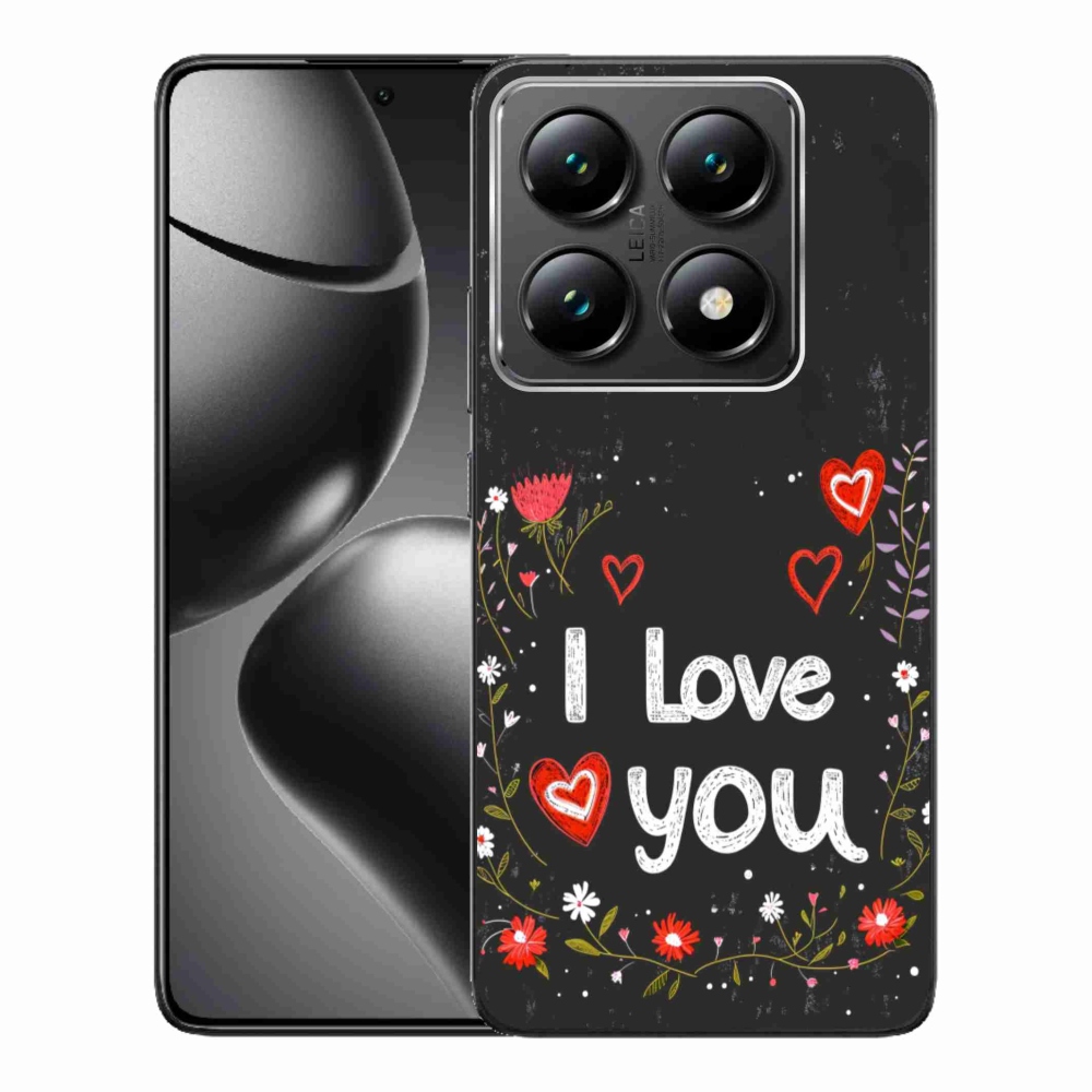 Gélový kryt mmCase na Xiaomi 14T Pro - I love you čierne pozadie