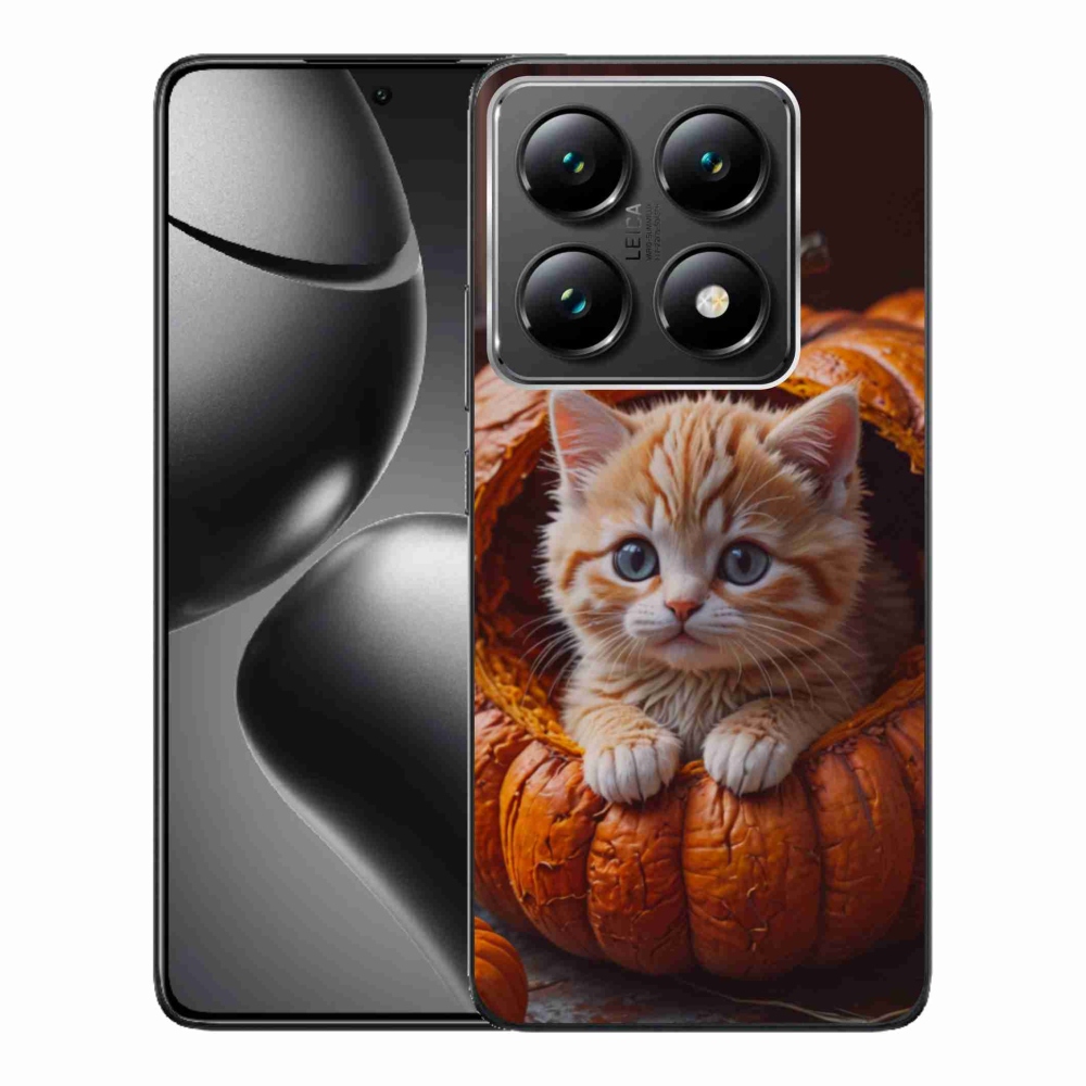 Gélový kryt mmCase na Xiaomi 14T Pro - mačiatko a tekvica 2