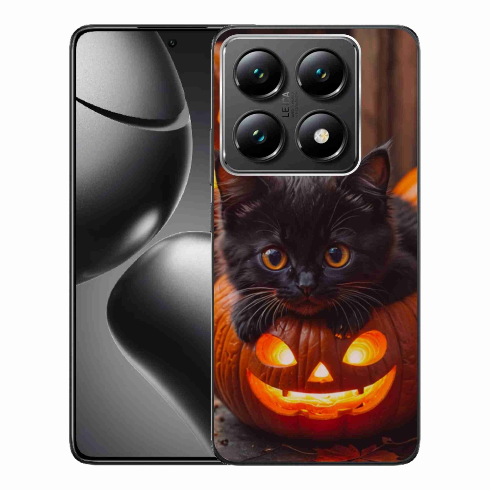 Gélový kryt mmCase na Xiaomi 14T Pro - mačiatko a tekvica
