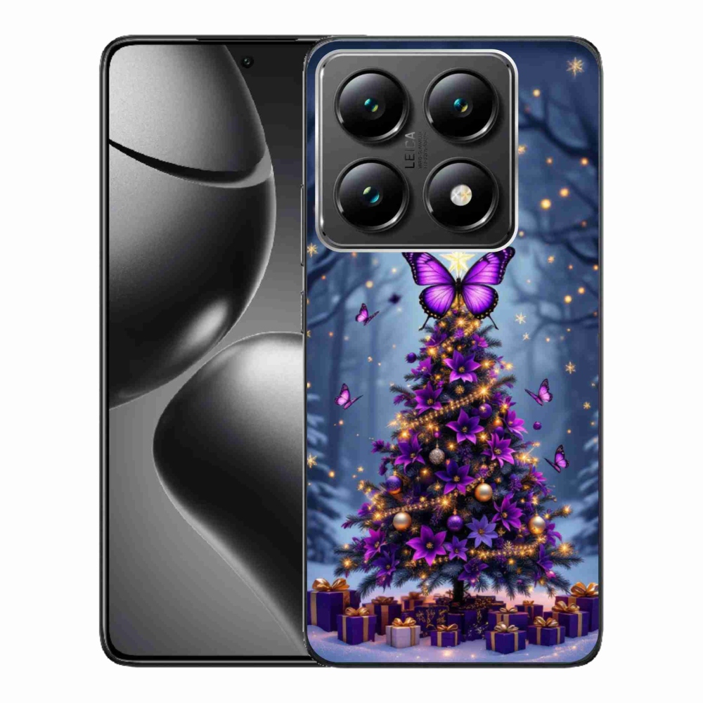 Gélový kryt mmCase na Xiaomi 14T Pro - motýlí vianočný stromček