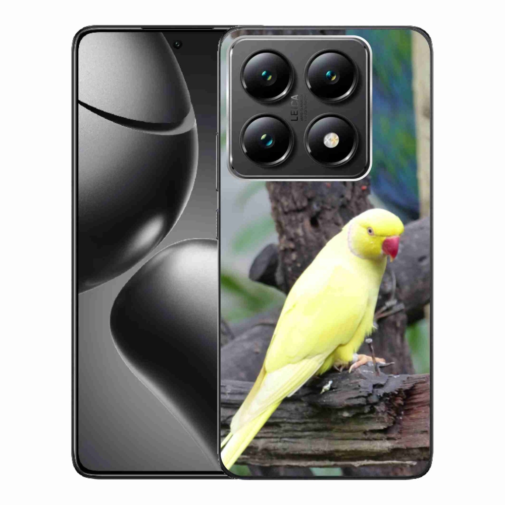 Gélový kryt mmCase na Xiaomi 14T Pro - papagáj alexander žltý