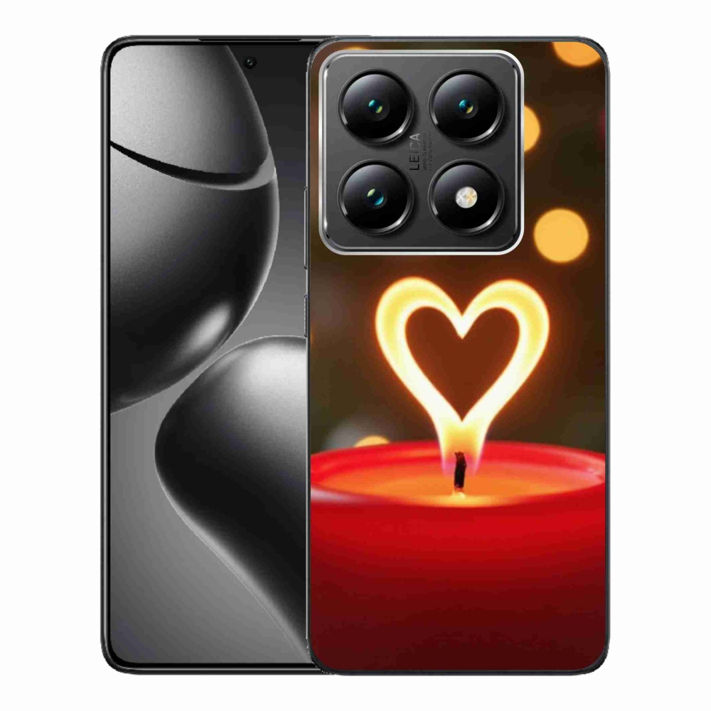 Gélový kryt mmCase na Xiaomi 14T Pro - srdce z plameňa