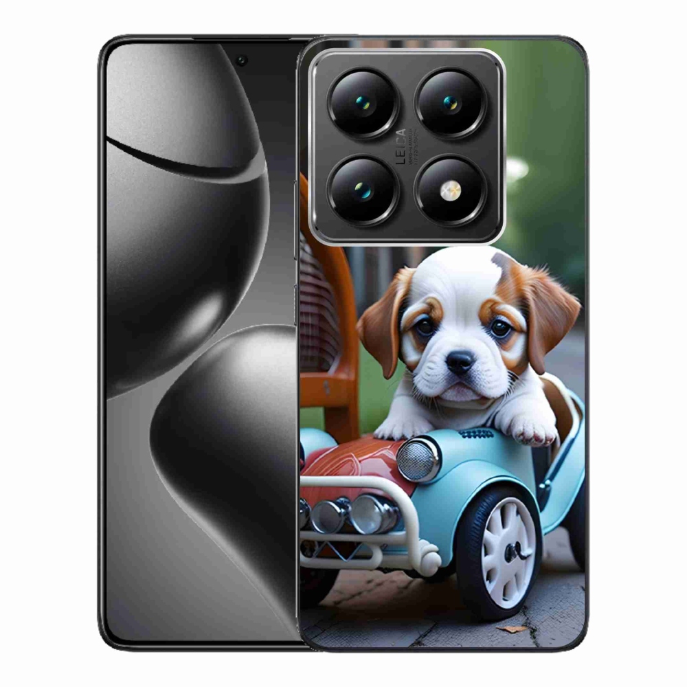 Gélový kryt mmCase na Xiaomi 14T Pro - šteňa v retro aute