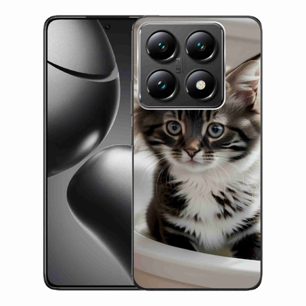 Gélový kryt mmCase na Xiaomi 14T Pro - zvedavé mačiatko