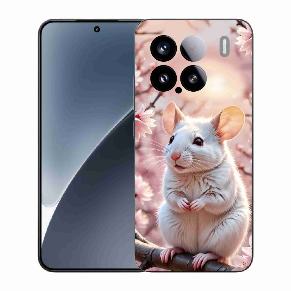 Gélový kryt mmCase na Xiaomi 15 - biela myš na vetve