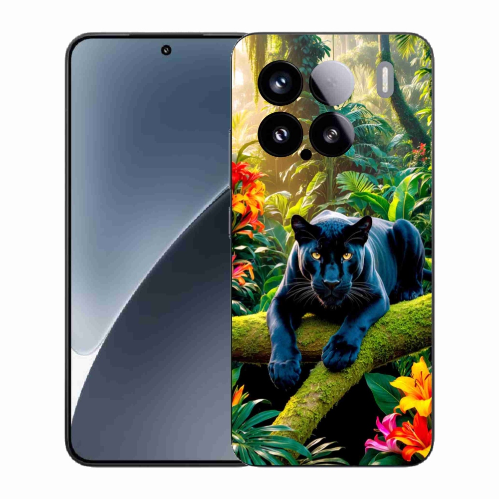 Gélový kryt mmCase na Xiaomi 15 - čierny panter v džungli