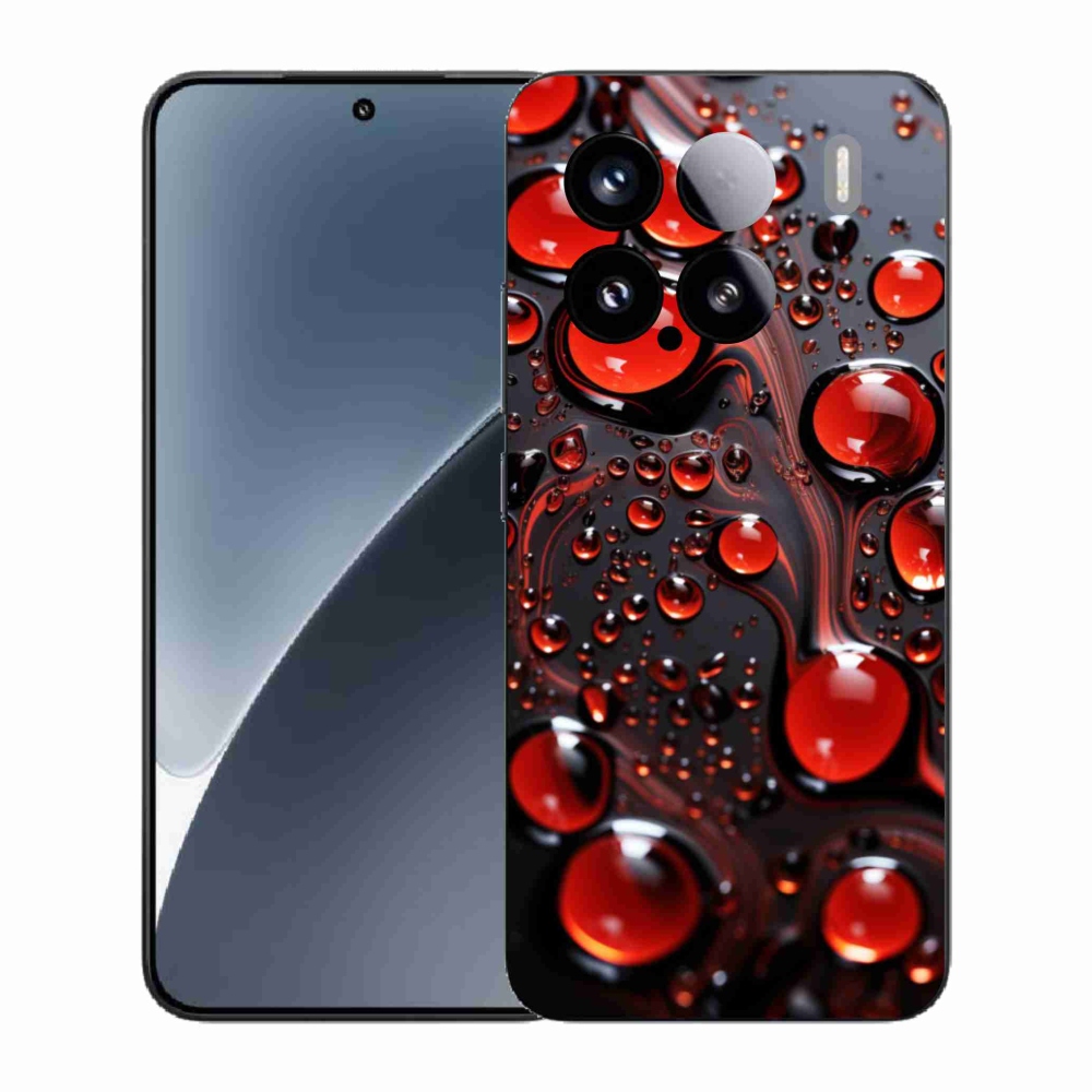 Gélový kryt mmCase na Xiaomi 15 - červené kvapky 2
