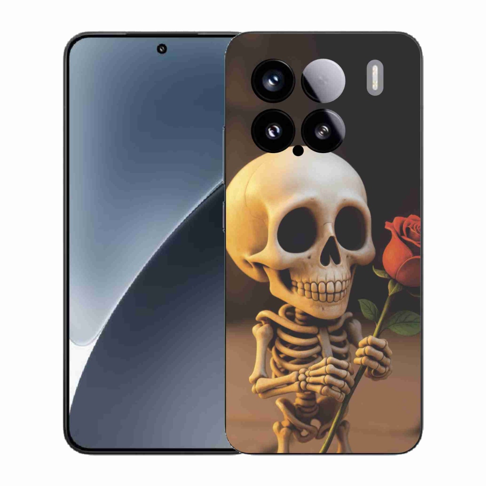 Gélový kryt mmCase na Xiaomi 15 - kostlivec s ružou