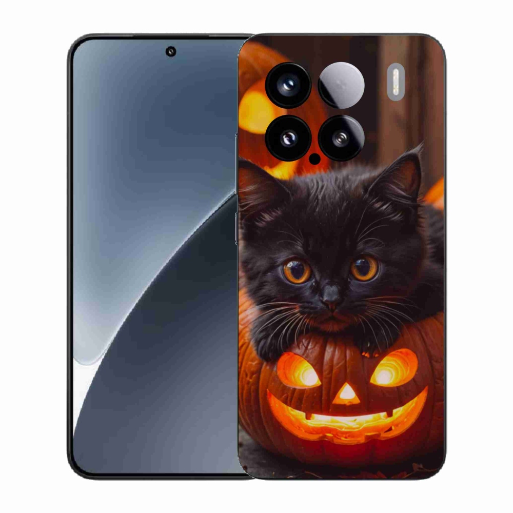 Gélový kryt mmCase na Xiaomi 15 - mačiatko a tekvica