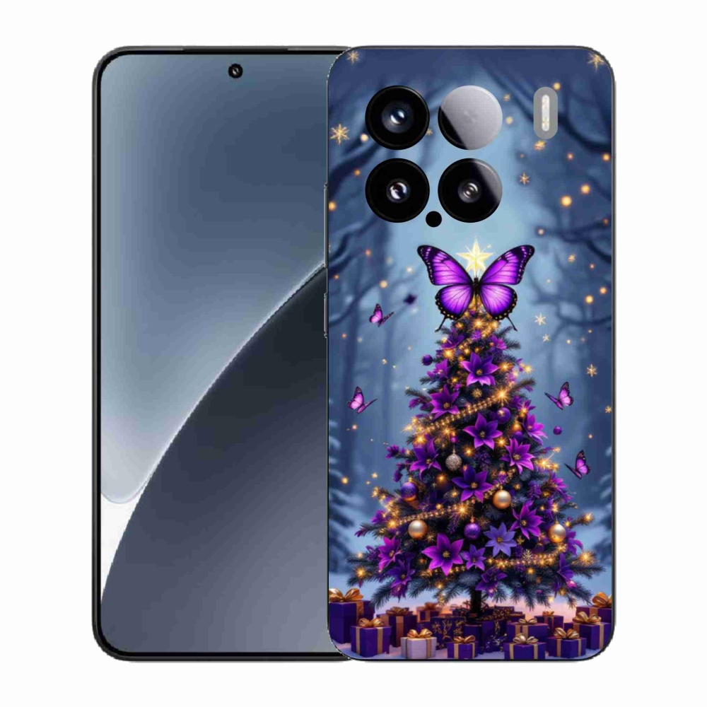 Gélový kryt mmCase na Xiaomi 15 - motýlí vianočný stromček