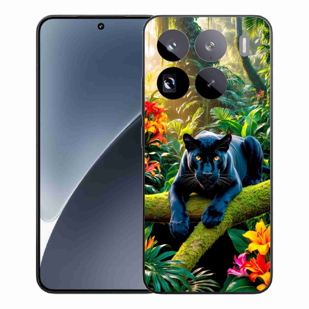 Gélový kryt mmCase na Xiaomi 15 Pro - čierny panter v džungli