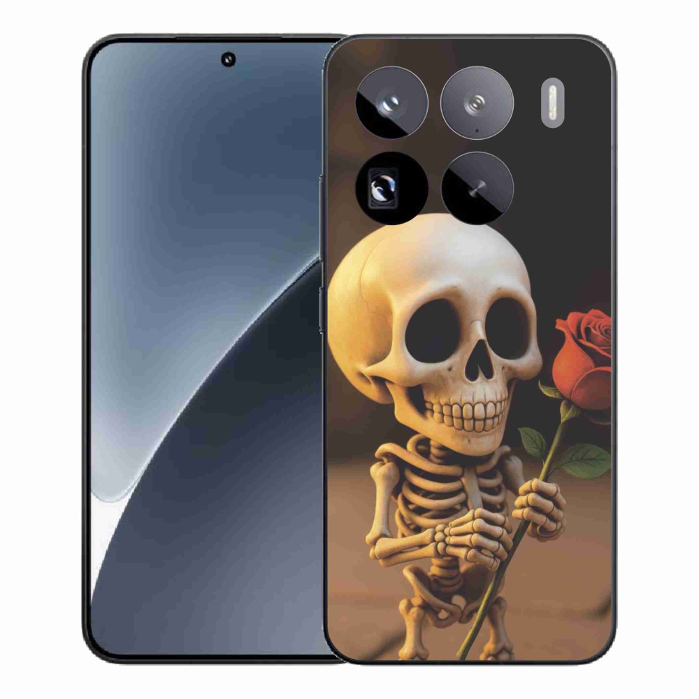 Gélový kryt mmCase na Xiaomi 15 Pro - kostlivec s ružou
