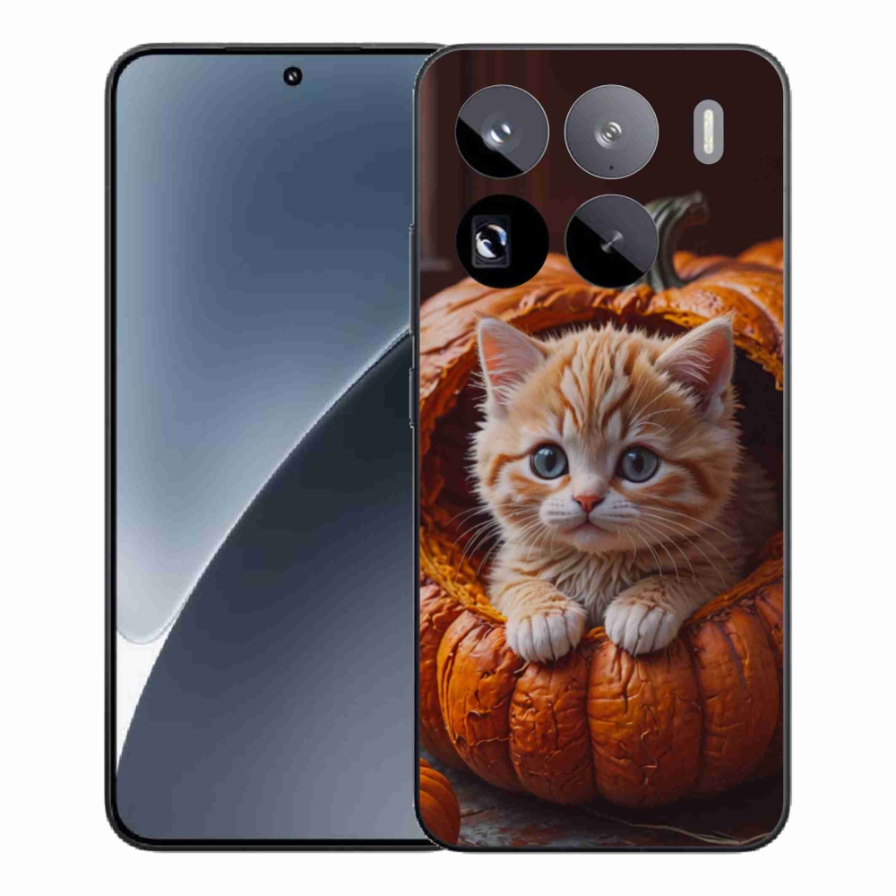 Gélový kryt mmCase na Xiaomi 15 Pro - mačiatko a tekvica 2
