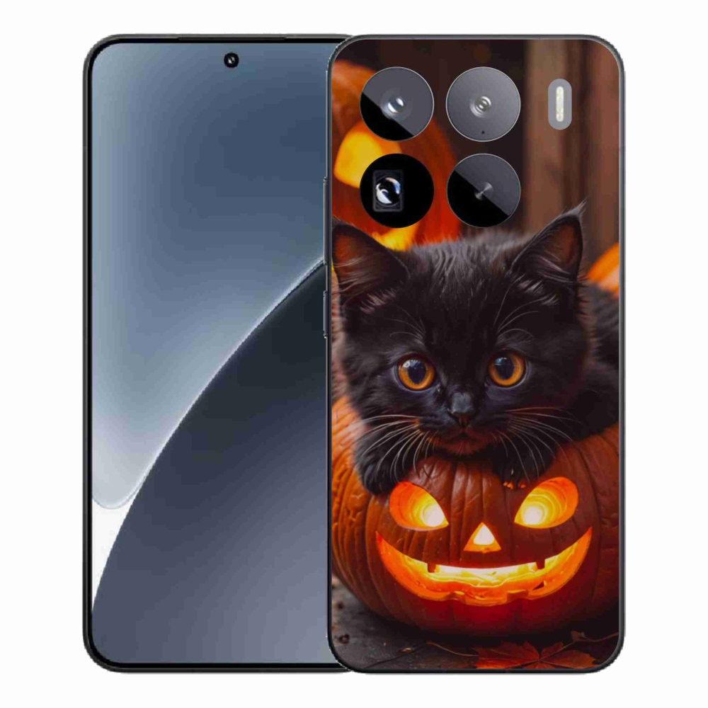 Gélový kryt mmCase na Xiaomi 15 Pro - mačiatko a tekvica