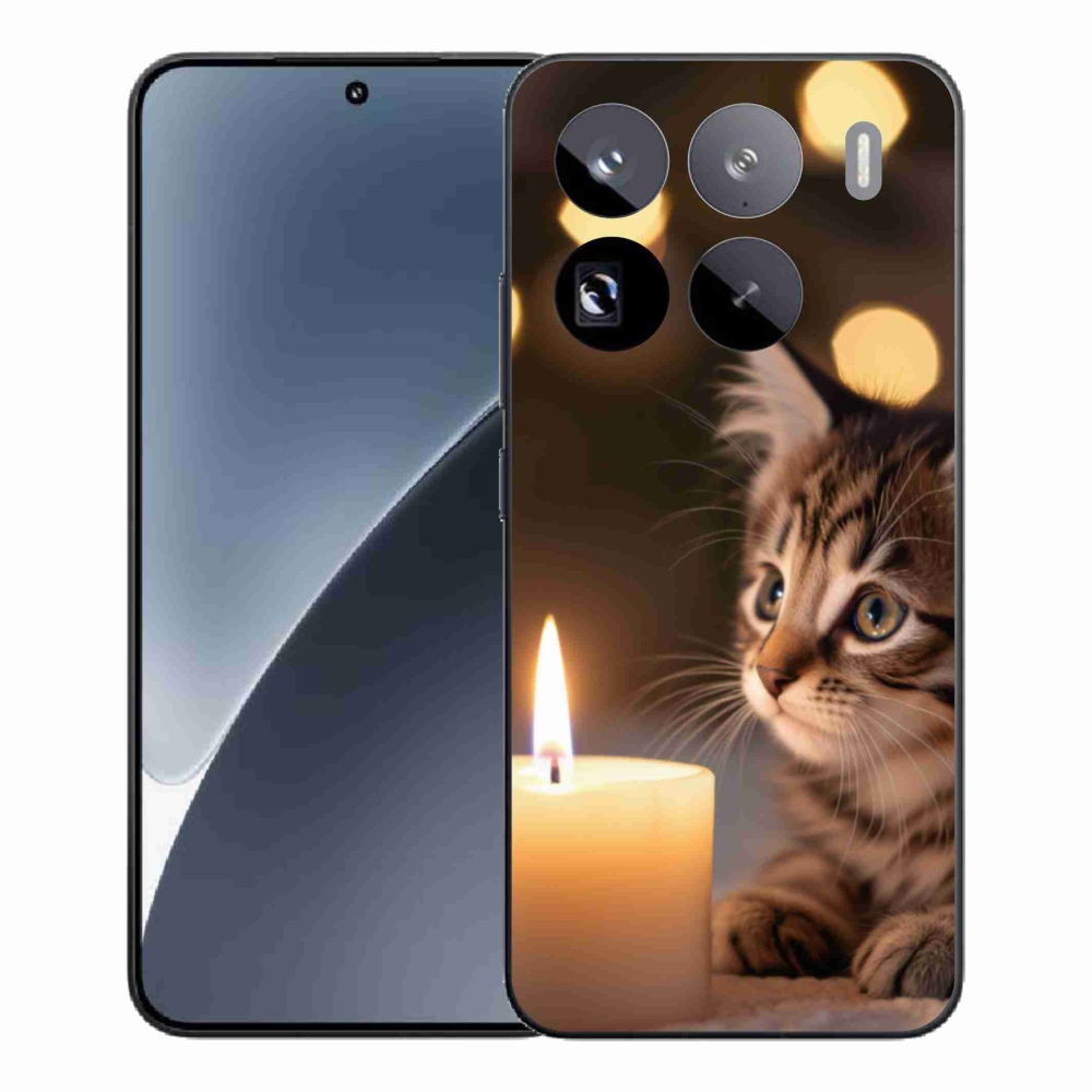 Gélový kryt mmCase na Xiaomi 15 Pro - mačiatko a sviečka
