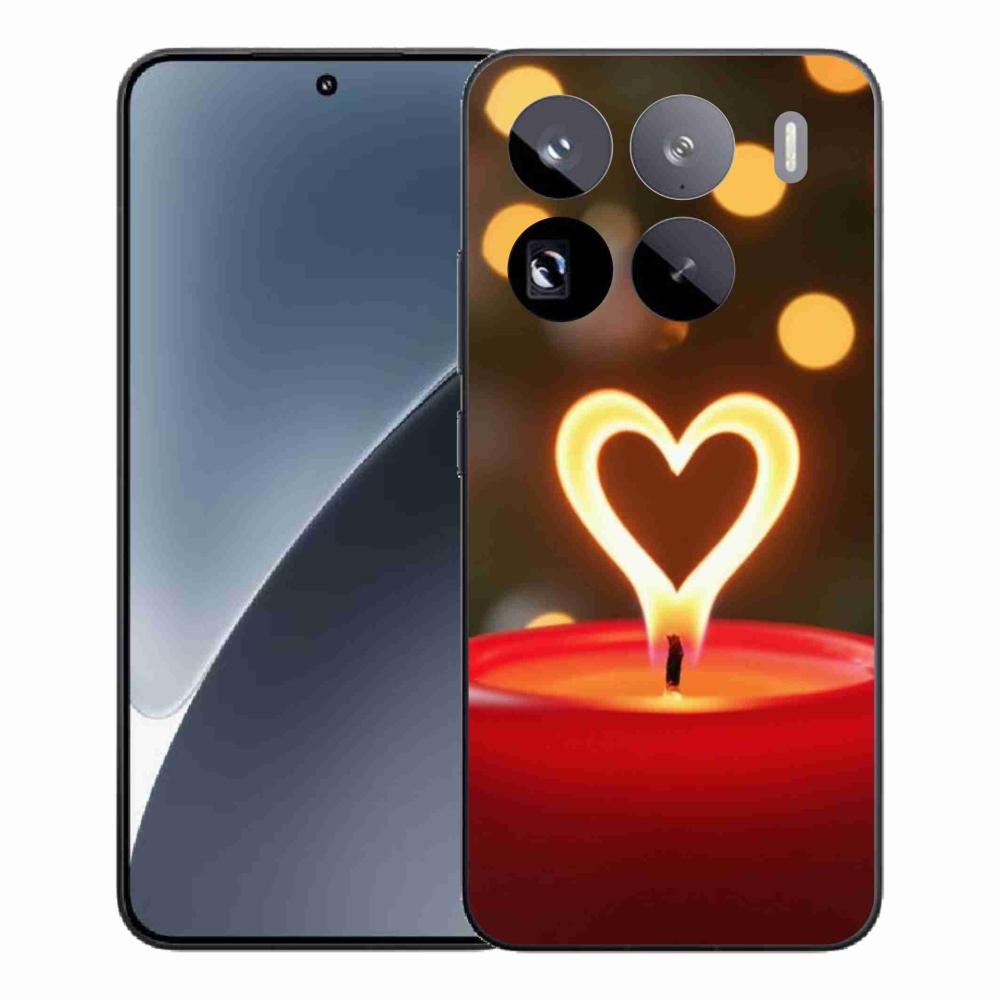Gélový kryt mmCase na Xiaomi 15 Pro - srdce z plameňa